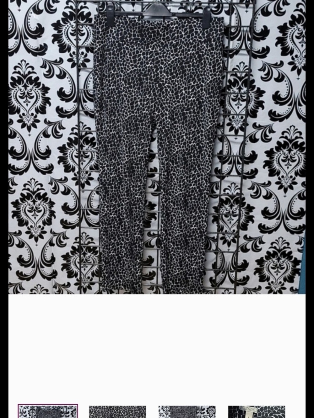 Dana Buchman Black and White Animal-Print Leggings